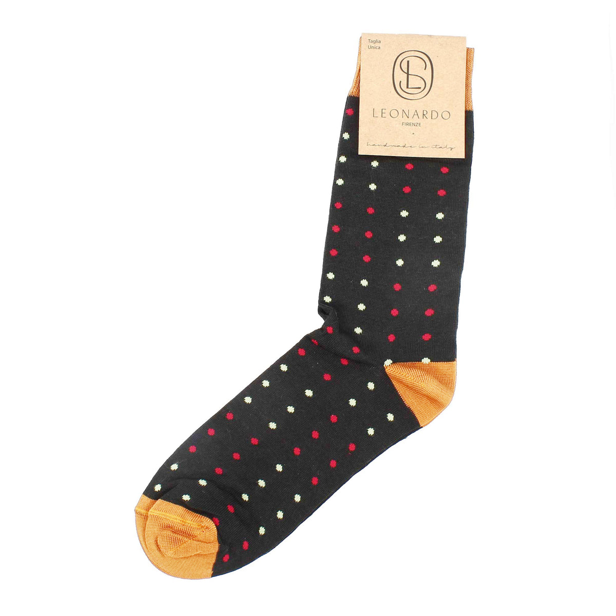 Calzini da uomo in Filo di Scozia grigio con disegno pallini - LeonardoShoes