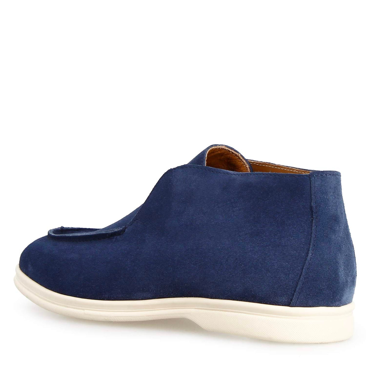 Mocassino alto Elite da uomo in camoscio blu - LeonardoShoes