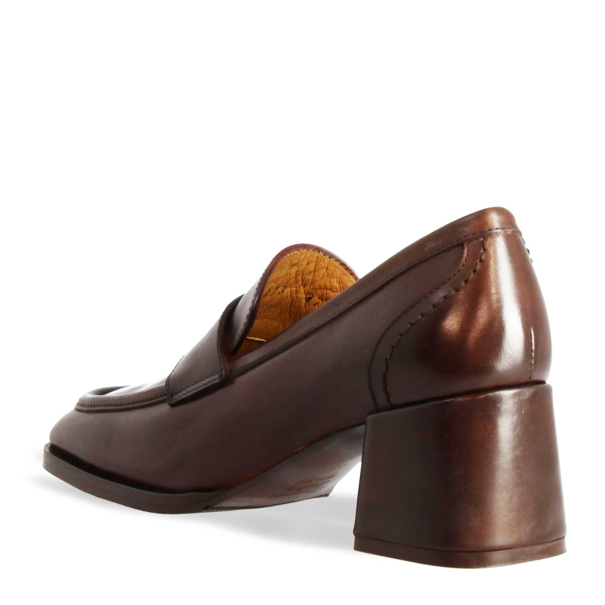 Mocassino elegante da donna in pelle marrone scuro - LeonardoShoes