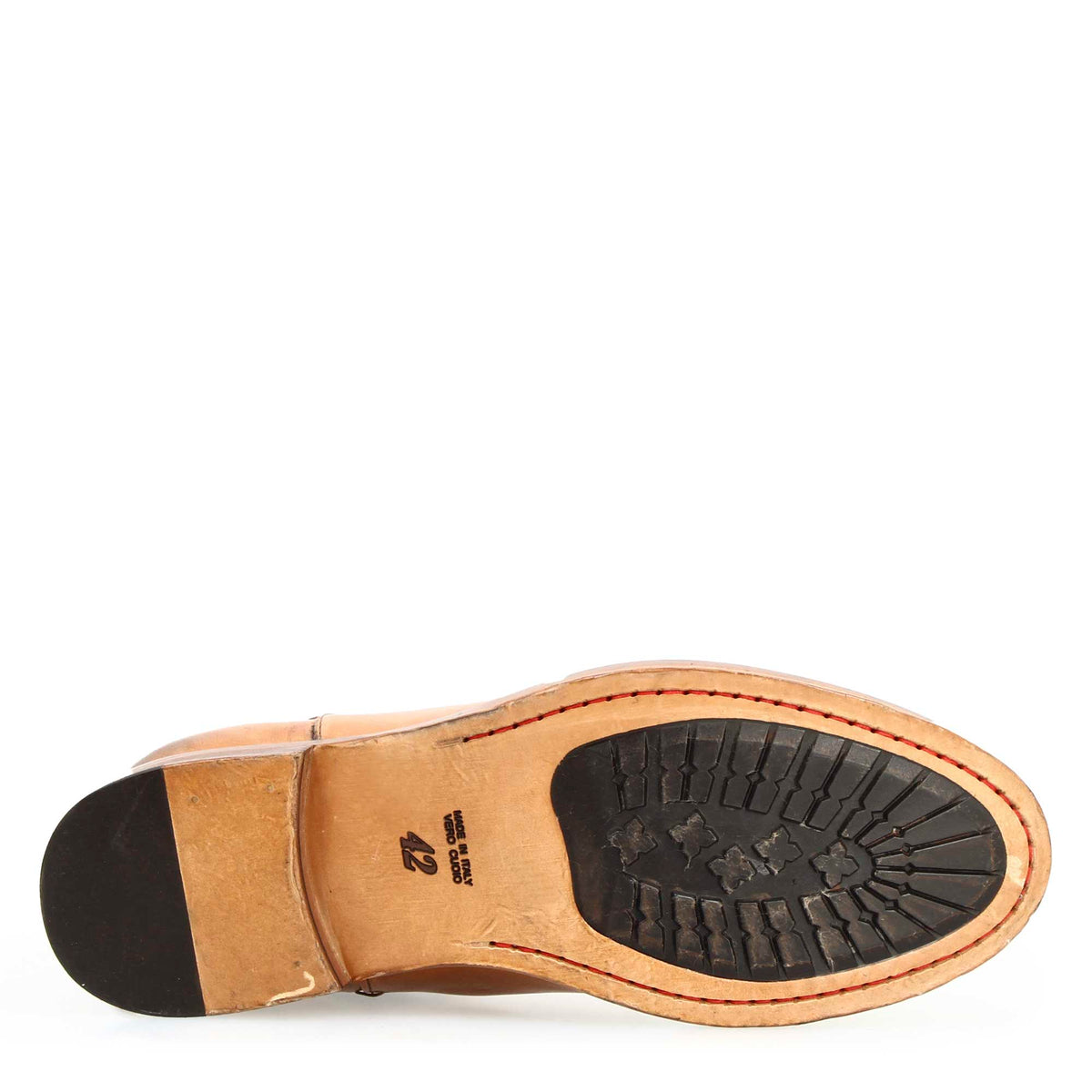 Stivaletto Chelsea diver da uomo in pelle lavata marrone chiaro - LeonardoShoes