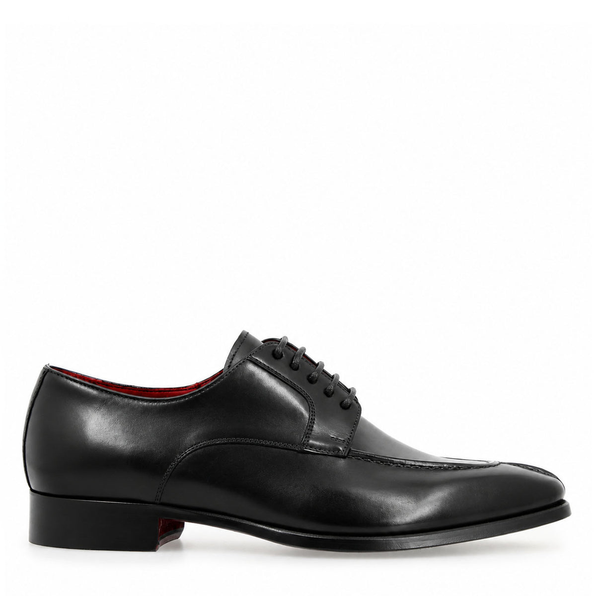 Alfeo nero derby artigianale da uomo in pelle italiana - LeonardoShoes