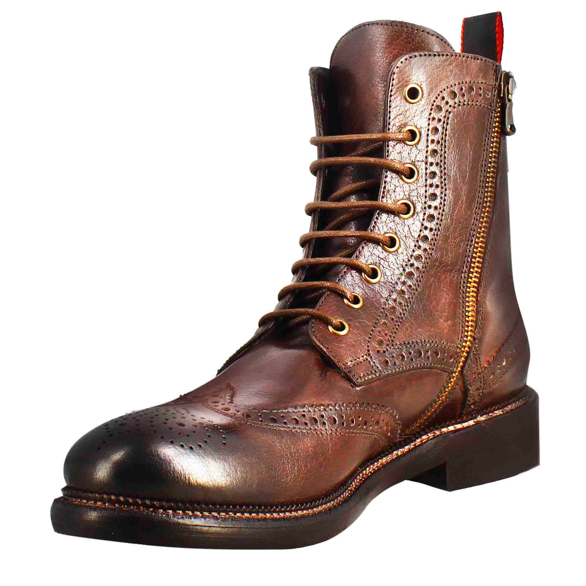 Anfibi candy da uomo in pelle lavata colore bronzato - LeonardoShoes