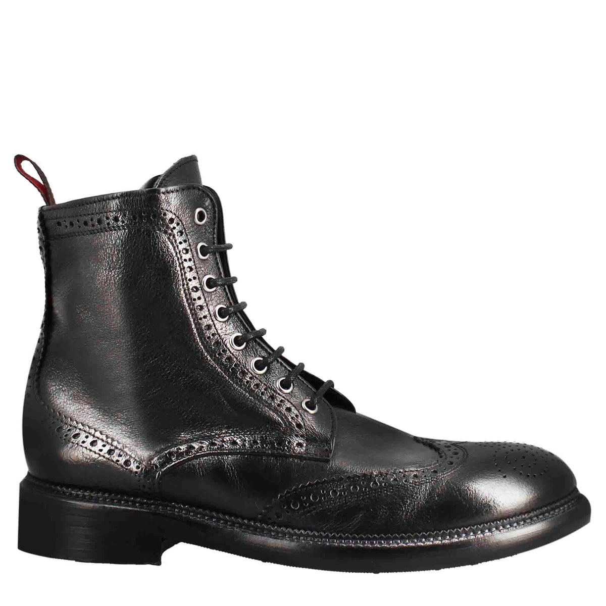 Anfibi candy da uomo in pelle lavata colore nero - LeonardoShoes