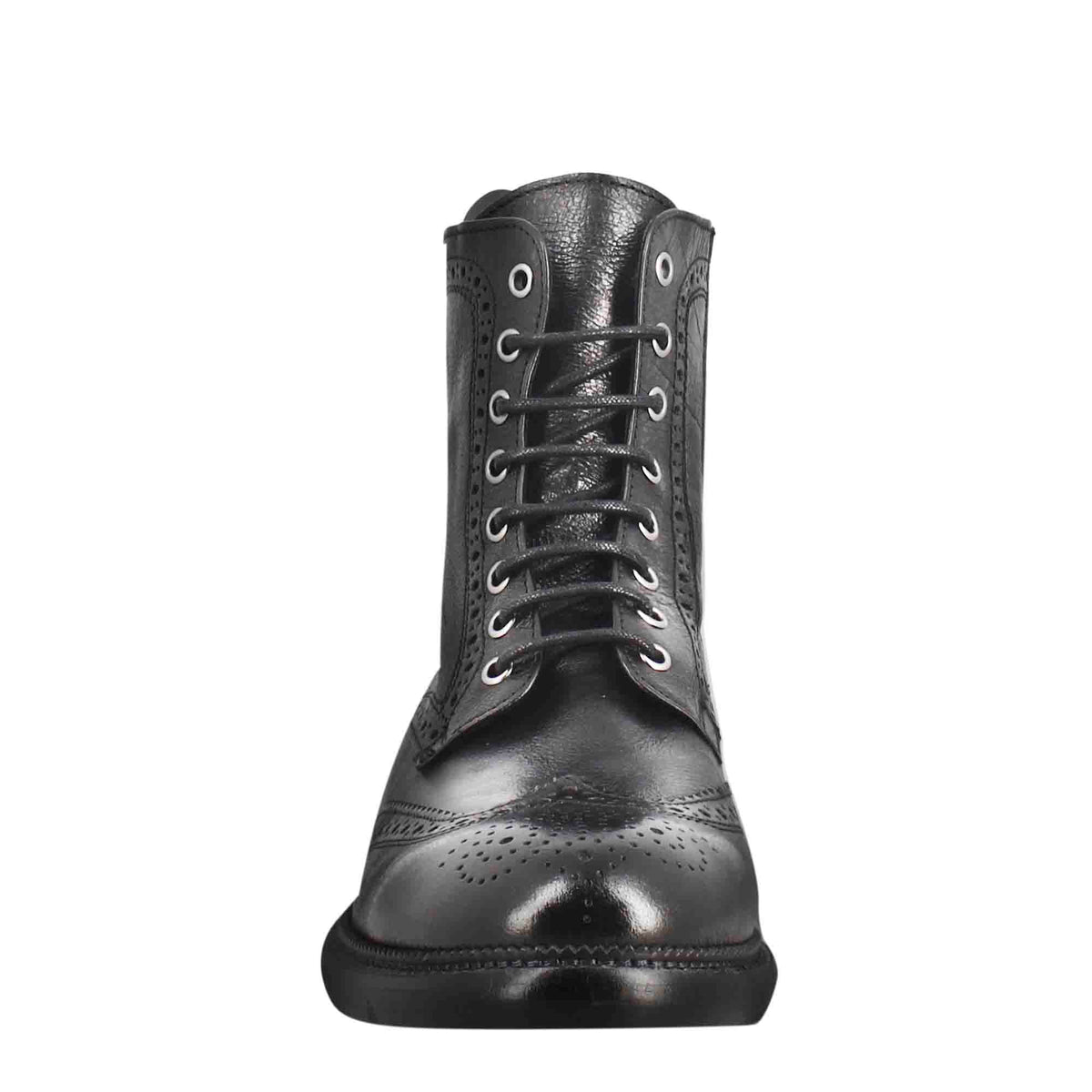 Anfibi candy da uomo in pelle lavata colore nero - LeonardoShoes