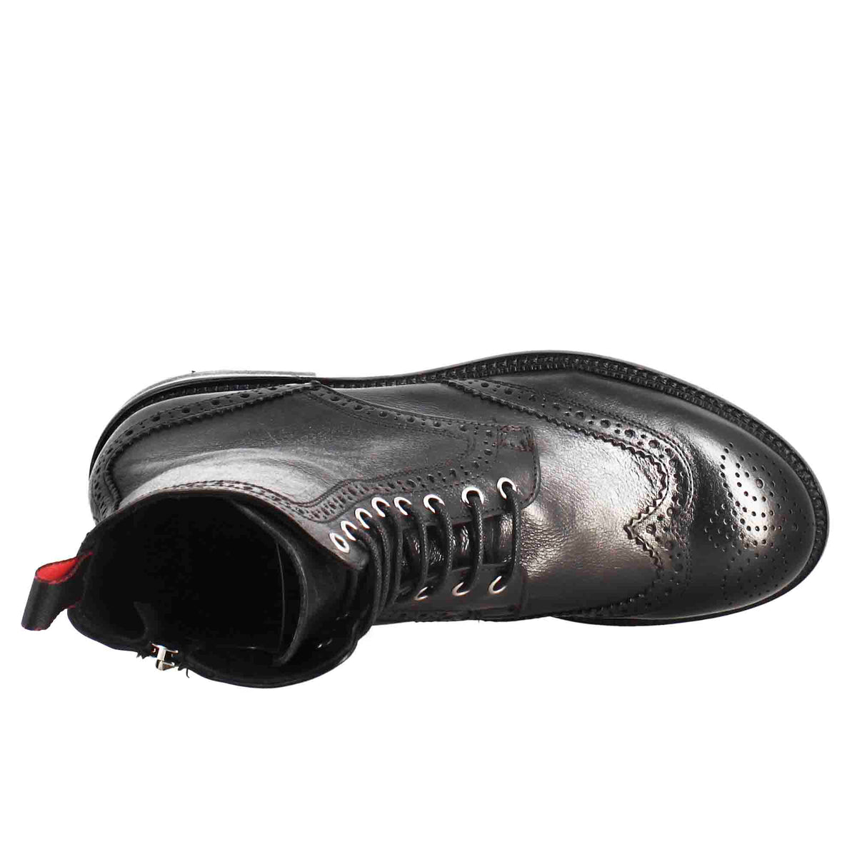 Anfibi candy da uomo in pelle lavata colore nero - LeonardoShoes