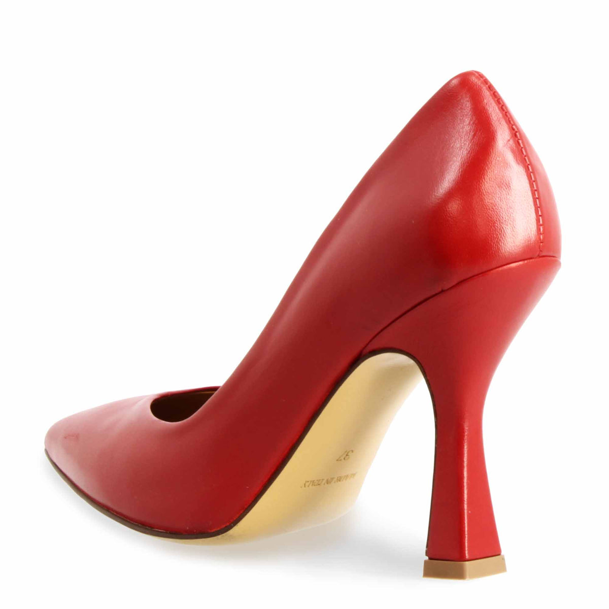 Décolleté rosso da donna in pelle e tacco alto 12cm - LeonardoShoes