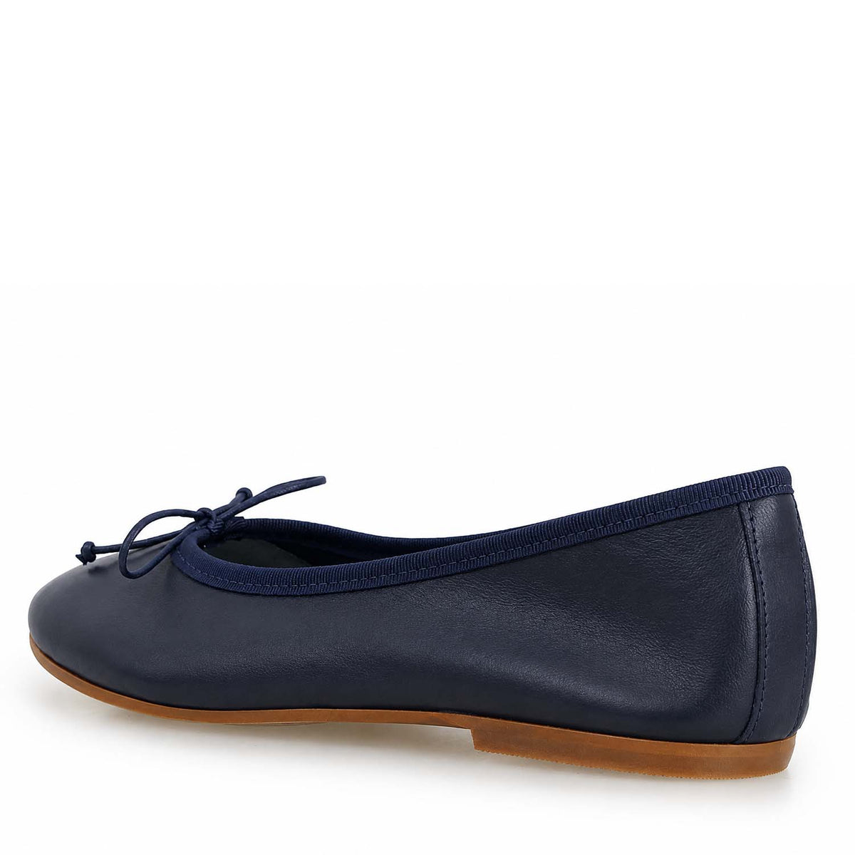 Ballerine da donna Fiocco in pelle blu - LeonardoShoes