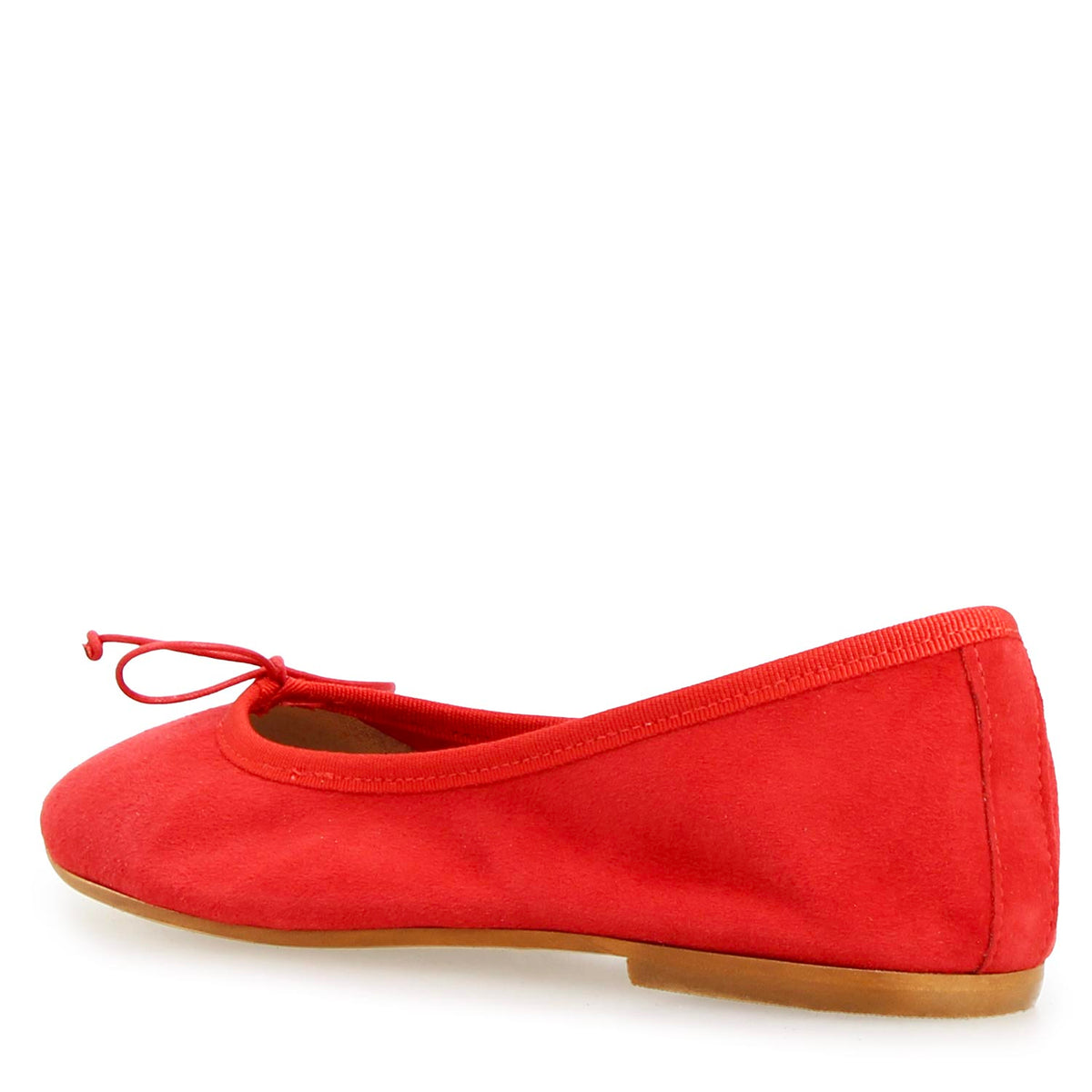 Ballerine da donna Fiocco in camoscio rosso - LeonardoShoes