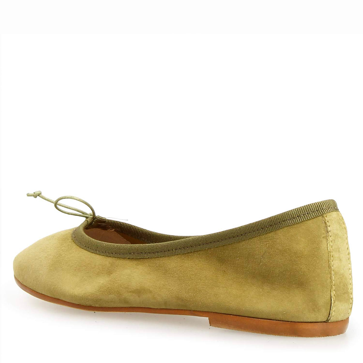 Ballerine da donna Fiocco in camoscio verde - LeonardoShoes