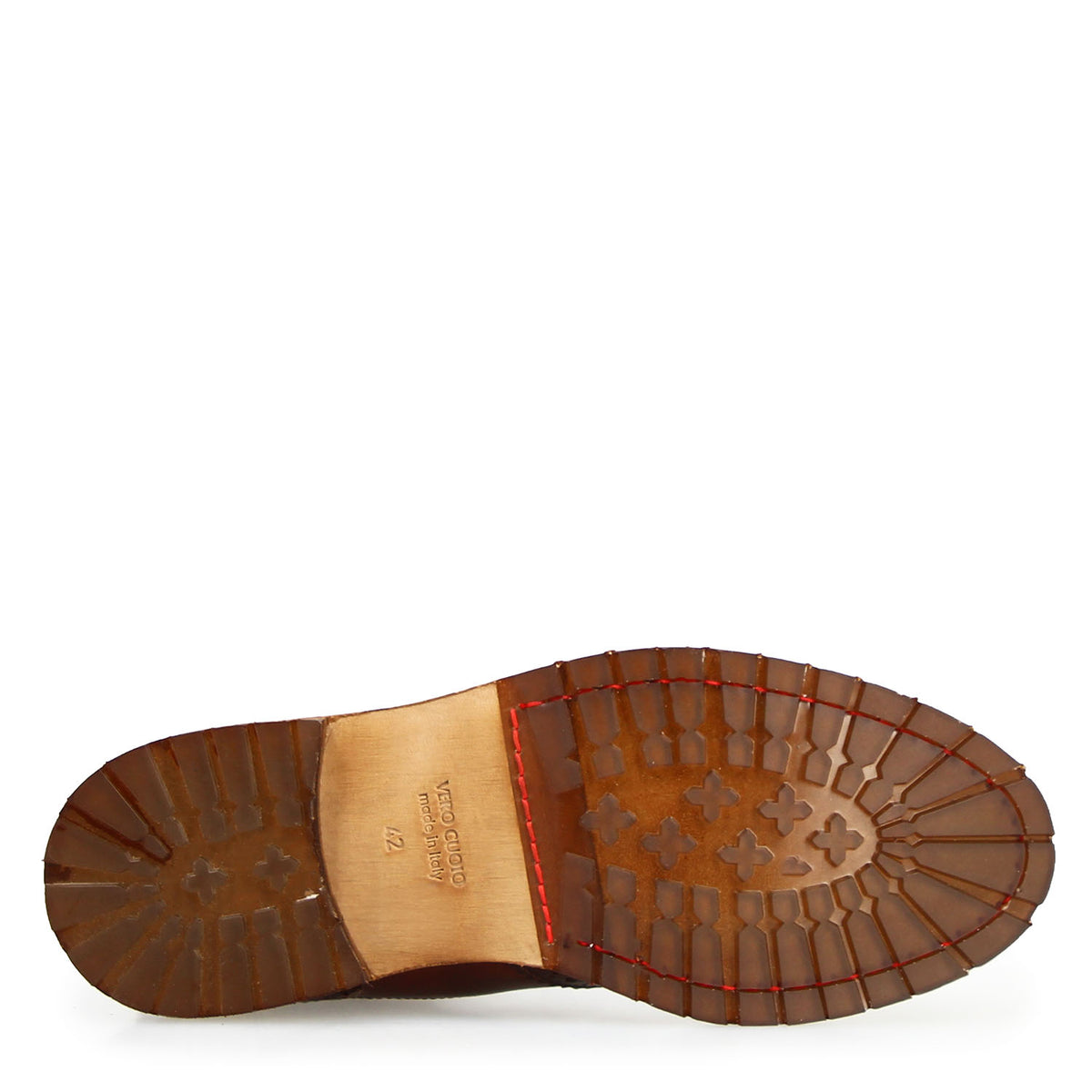 Basilio stivaletto Chelsea brogue da uomo in pelle marrone