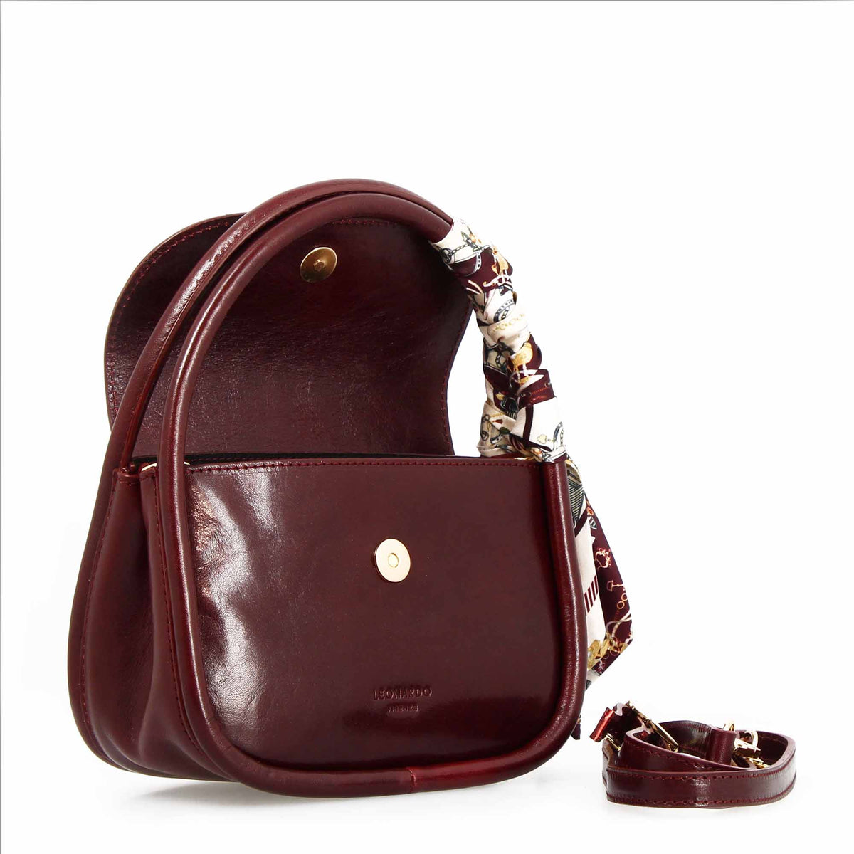 Borsa a mano Caterina artigianale da donna in pelle bordeaux - LeonardoShoes