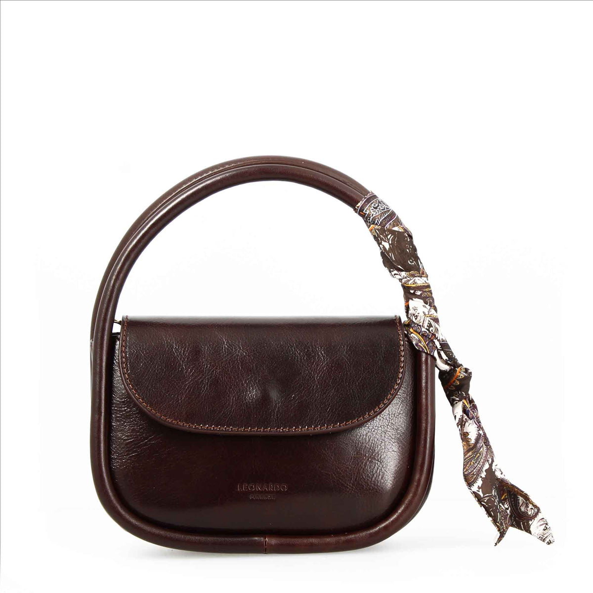 Borsa a mano Caterina artigianale da donna in pelle marrone scuro - LeonardoShoes