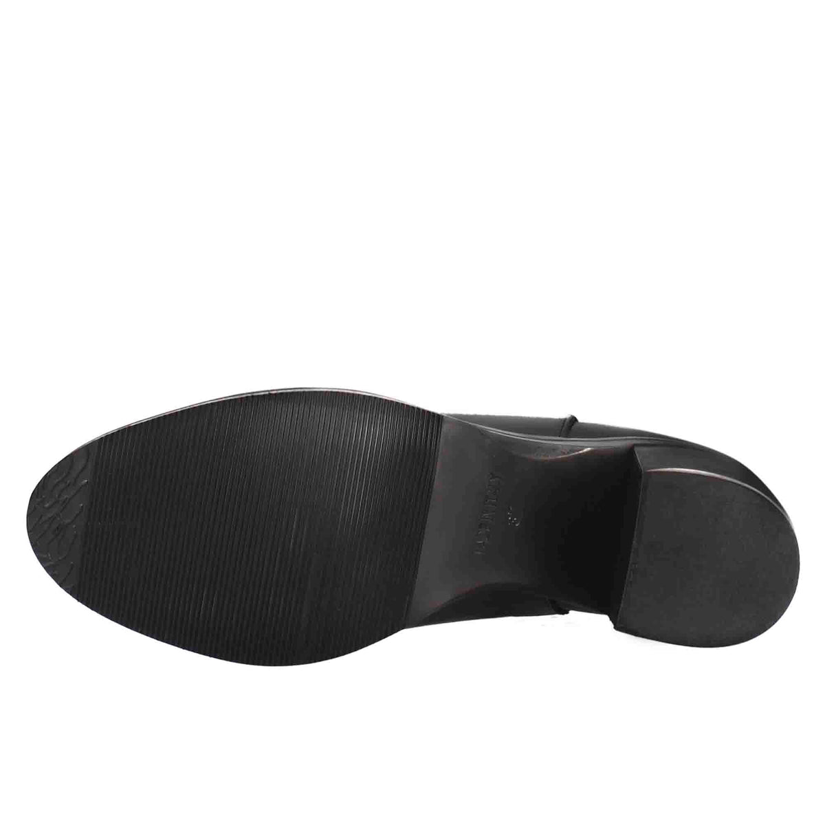 Chelsea da donna liscio con tacco medio in pelle colore nero - LeonardoShoes