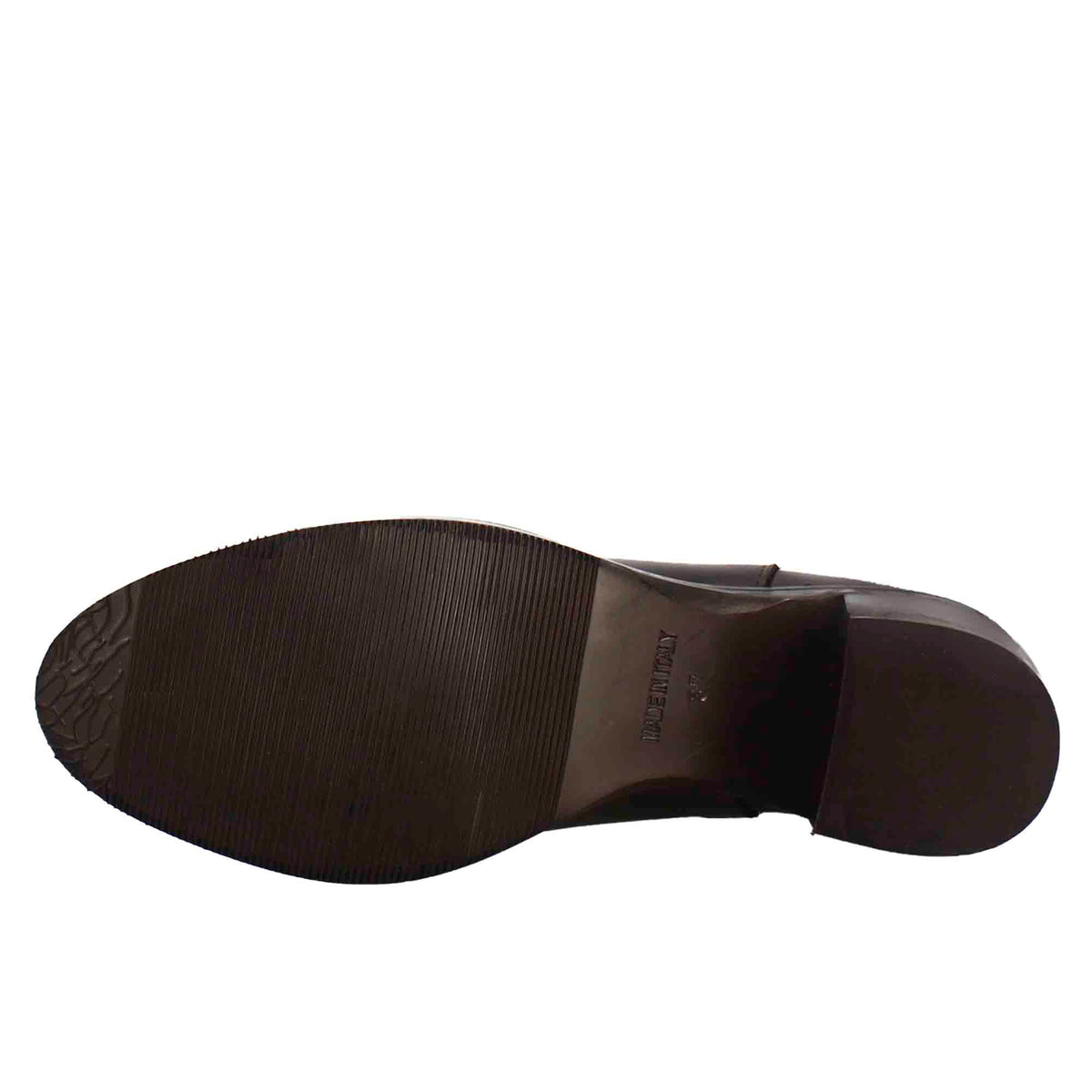 Chelsea da donna liscio con tacco medio in pelle marrone scuro - LeonardoShoes