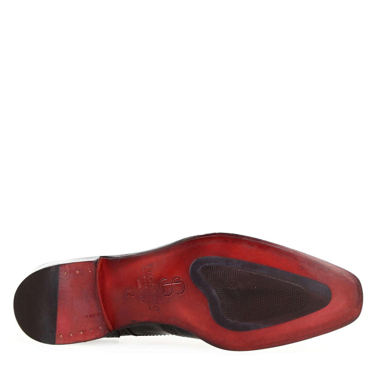 Derby da uomo in pelle marrone chiaro con coda di rondine e punta squadrata - LeonardoShoes