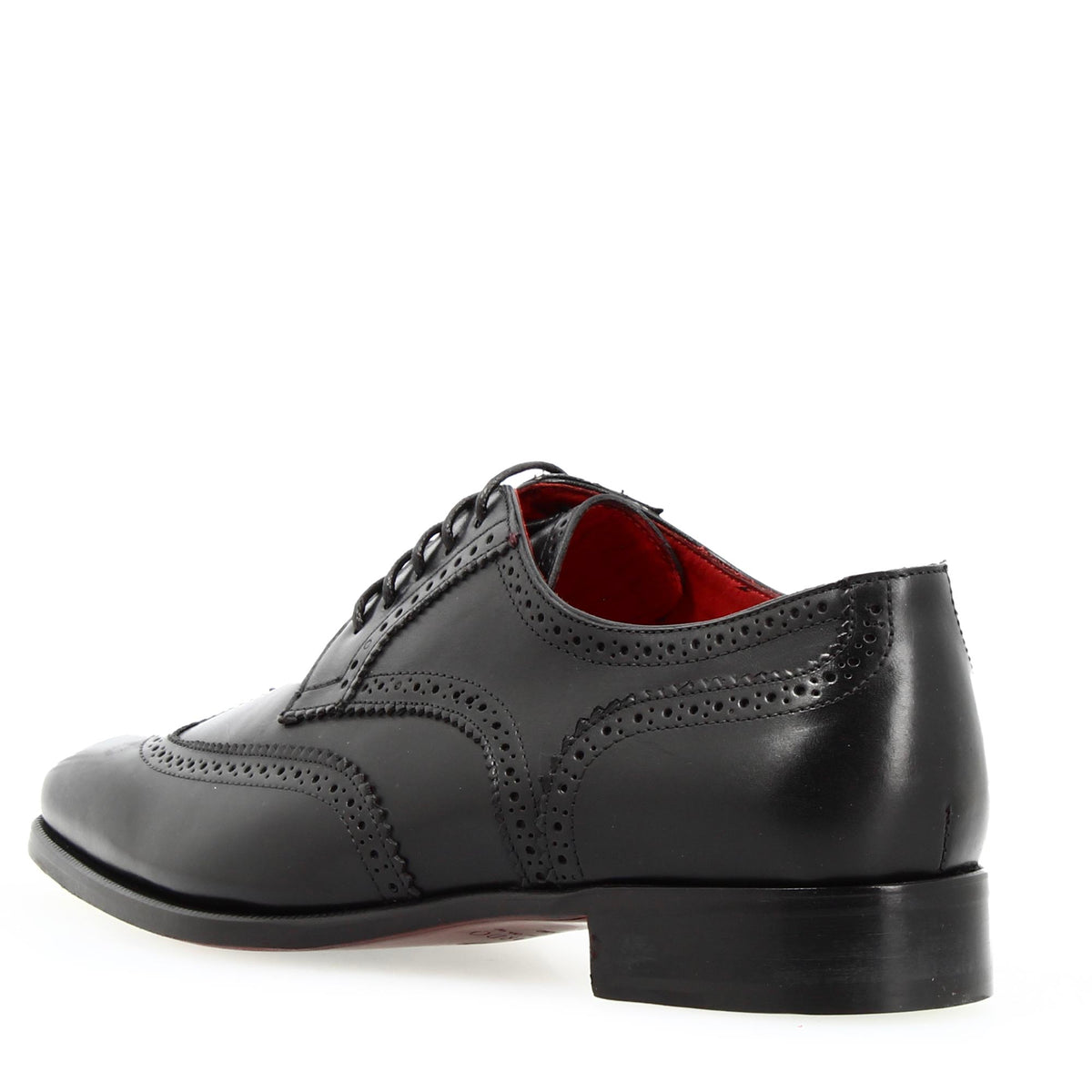 Derby da uomo in pelle colore nero con coda di rondine e punta squadrata - LeonardoShoes