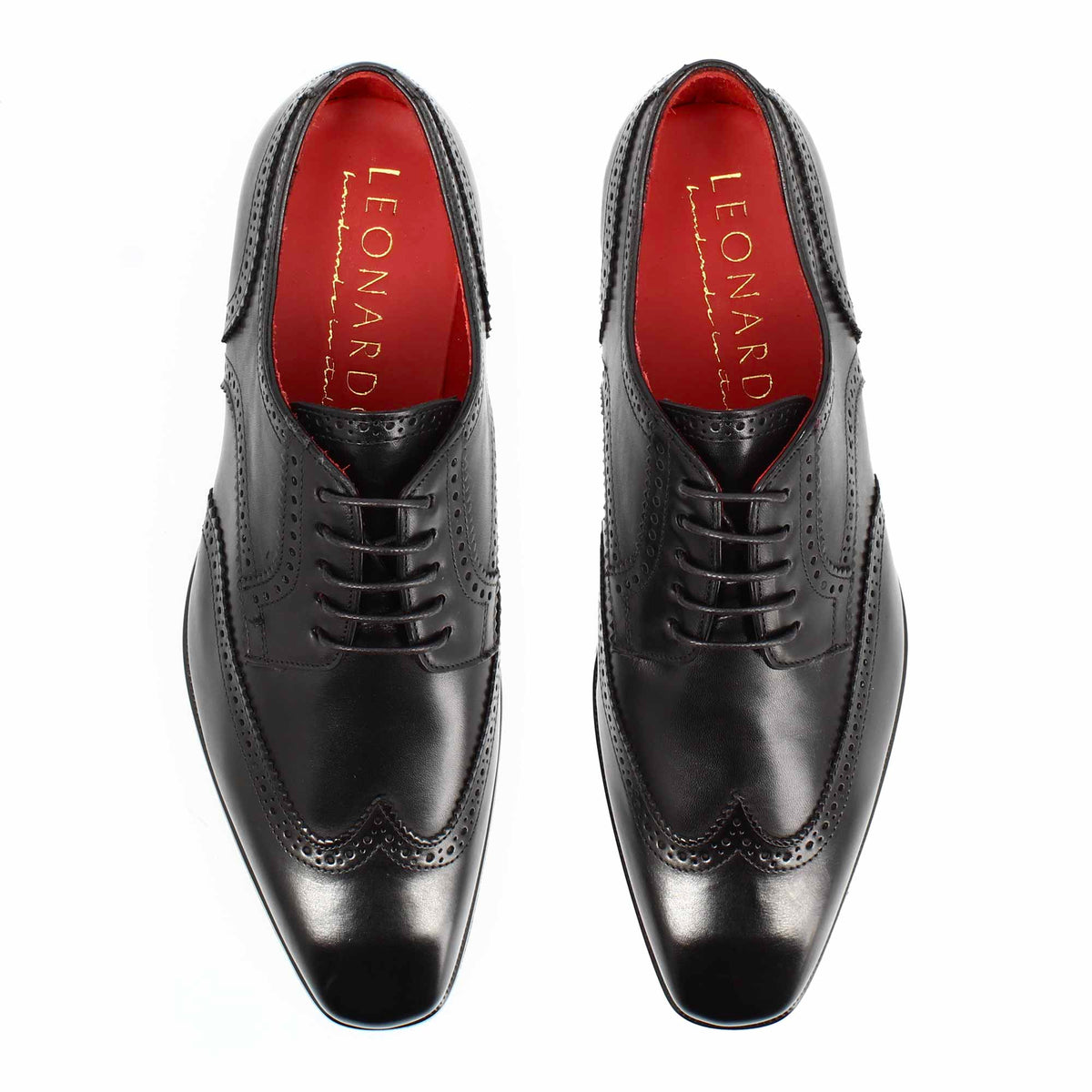 Derby brogue da uomo in pelle colore nero
