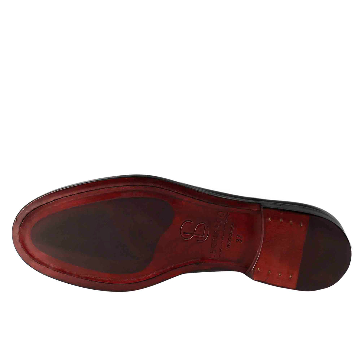 Derby da donna in pelle liscia colore marrone scuro - LeonardoShoes