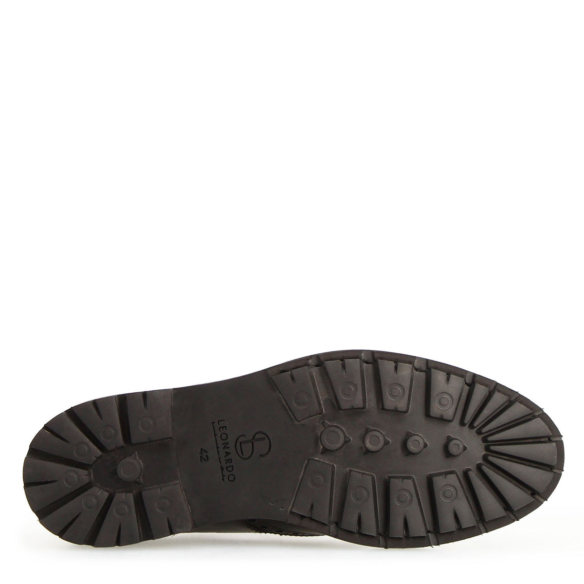 Massimo Brogue Derby Shoe for Men in Black Leather