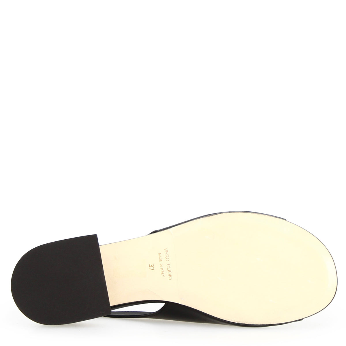 Sandalo da donna Elettra con tacco in pelle nera - LeonardoShoes