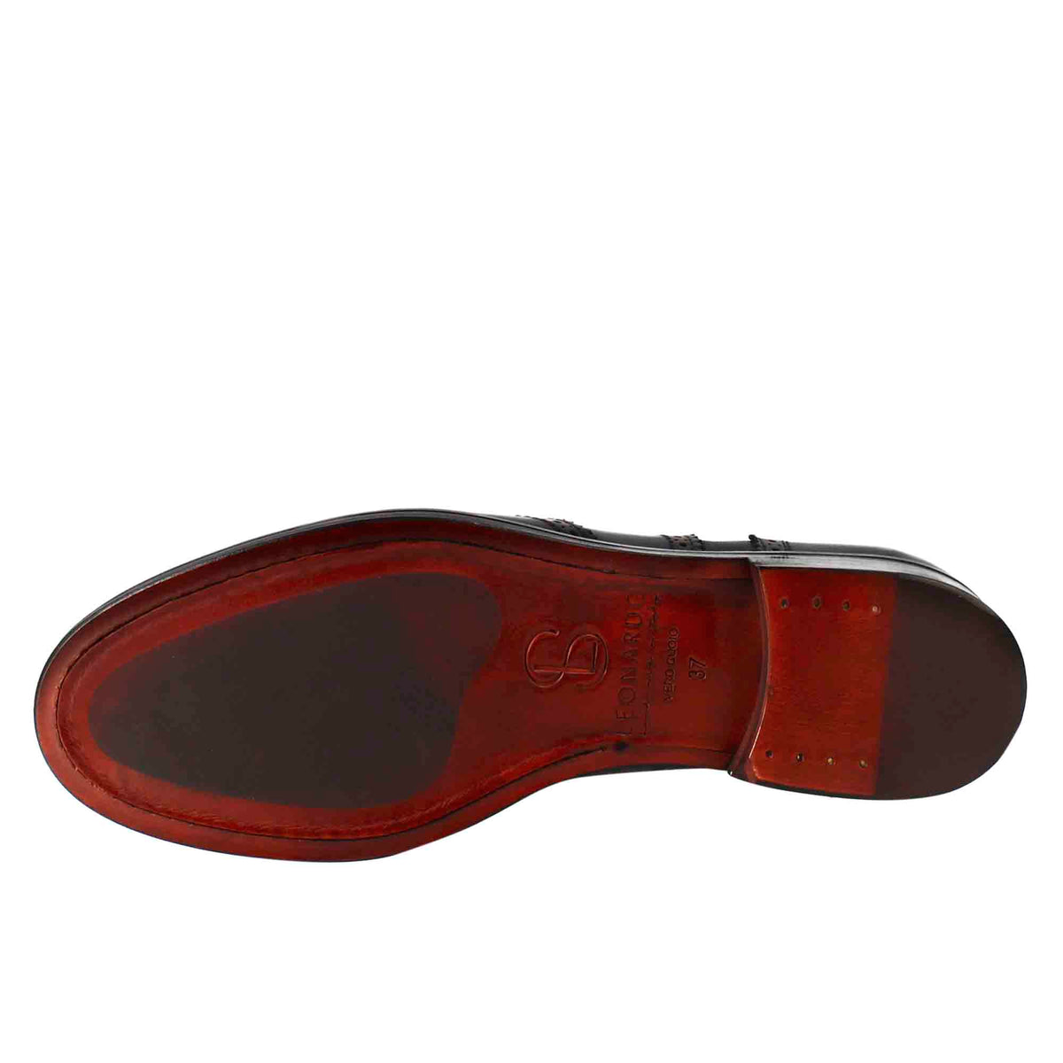 Francesina da donna con effetto brogue in pelle colore blu - LeonardoShoes