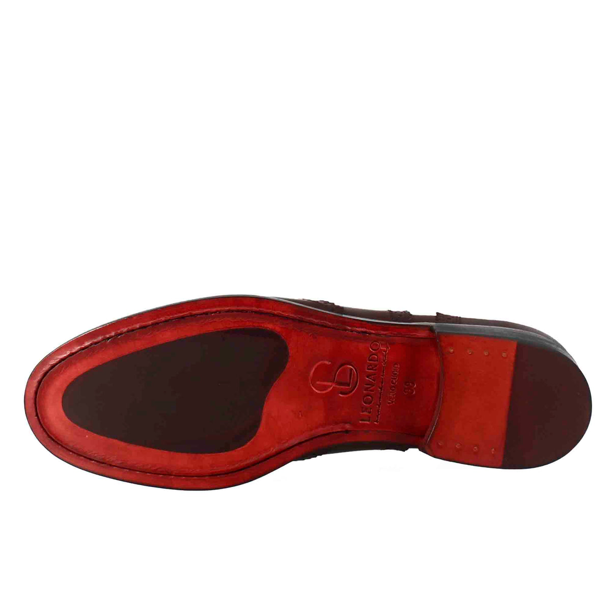Francesina da donna con dettagli brogue in pelle marrone scuro - LeonardoShoes