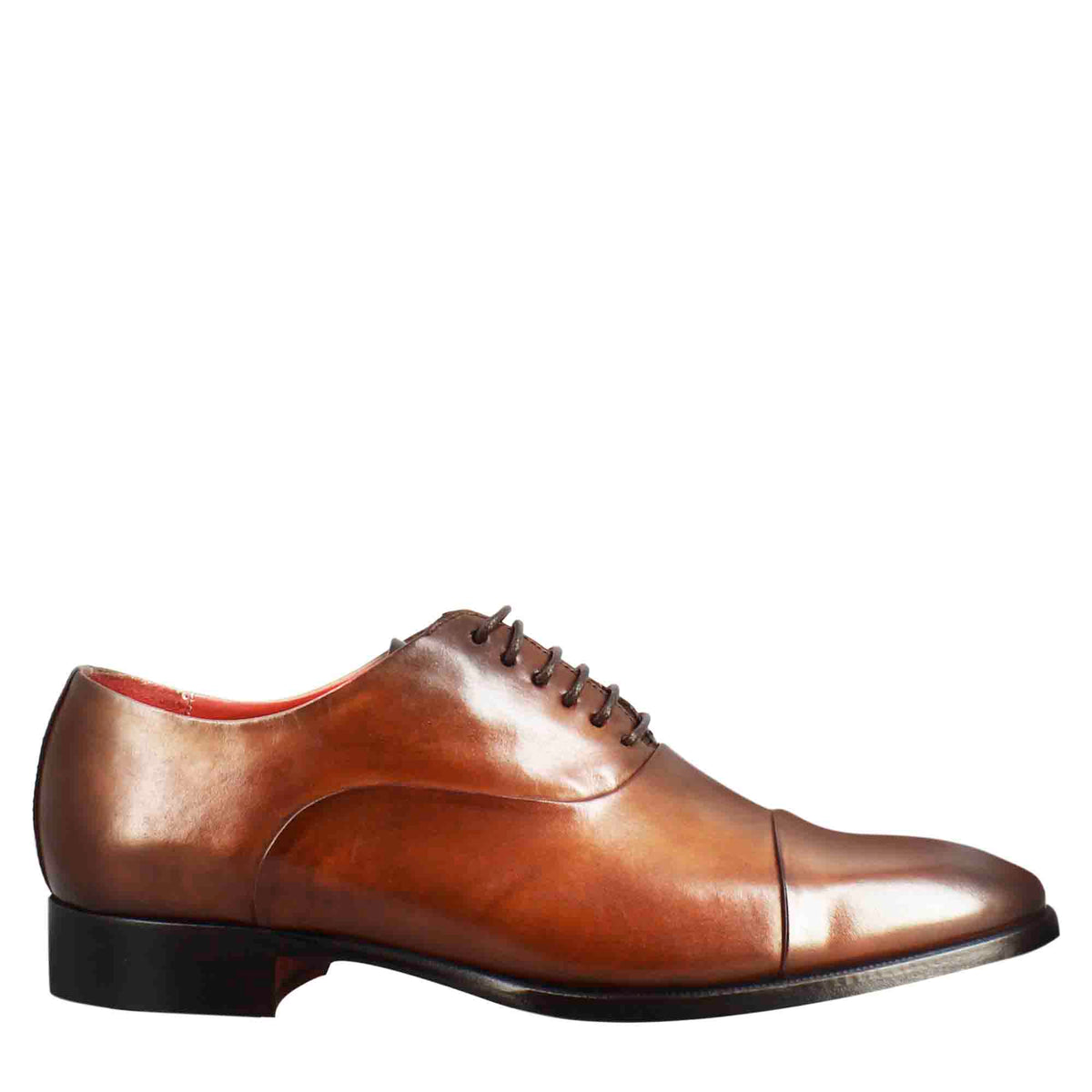 Scarpe francesine con puntale in pelle color brandy - LeonardoShoes