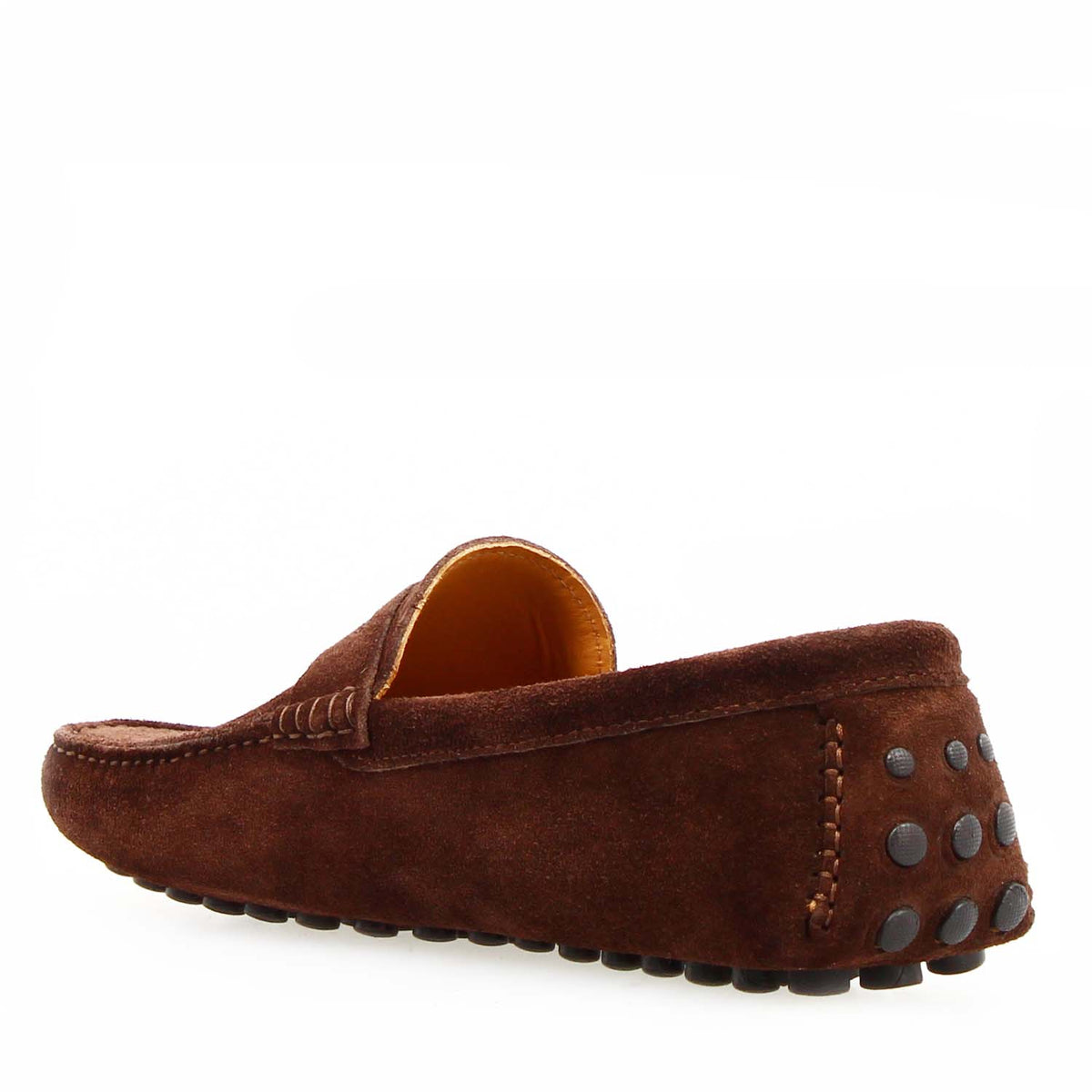 Car shoe Garda da uomo in pelle scamosciata marrone scuro - LeonardoShoes
