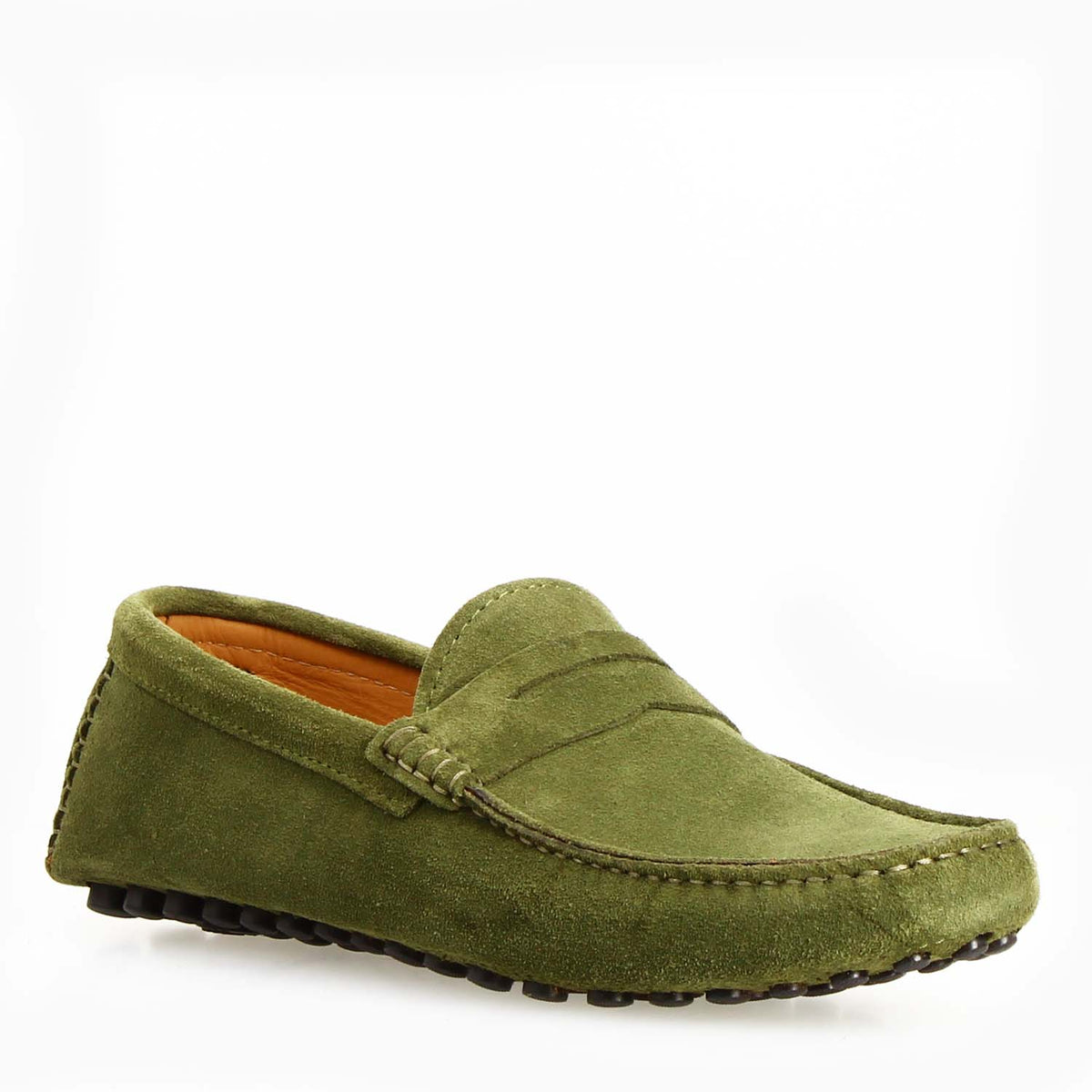 Car shoes Garda da uomo in camoscio verde - LeonardoShoes