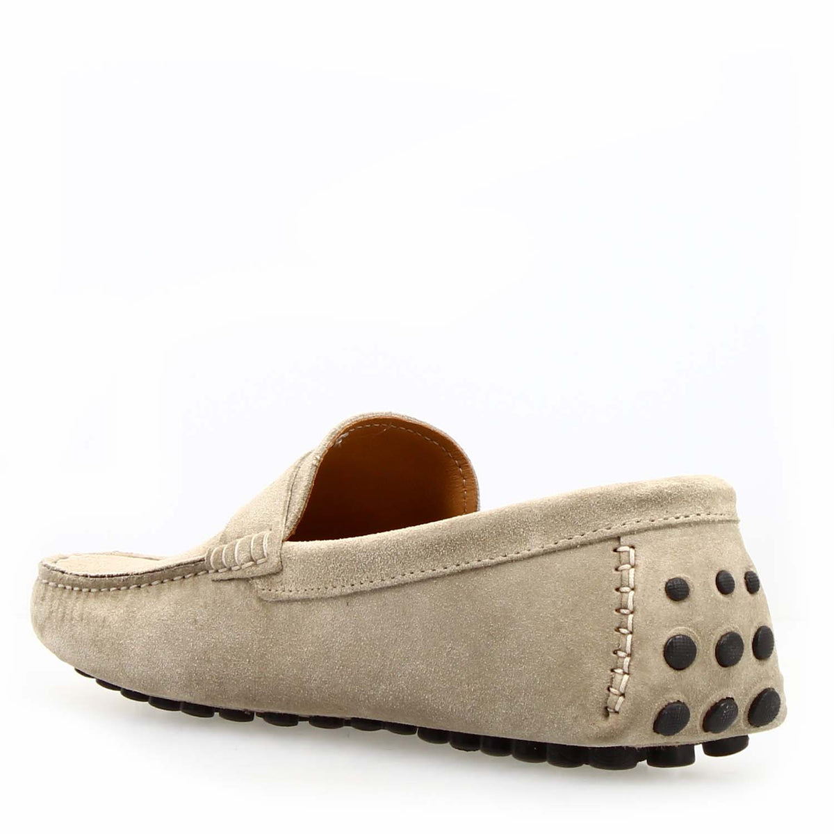Car shoe Garda da uomo in camoscio beige - LeonardoShoes