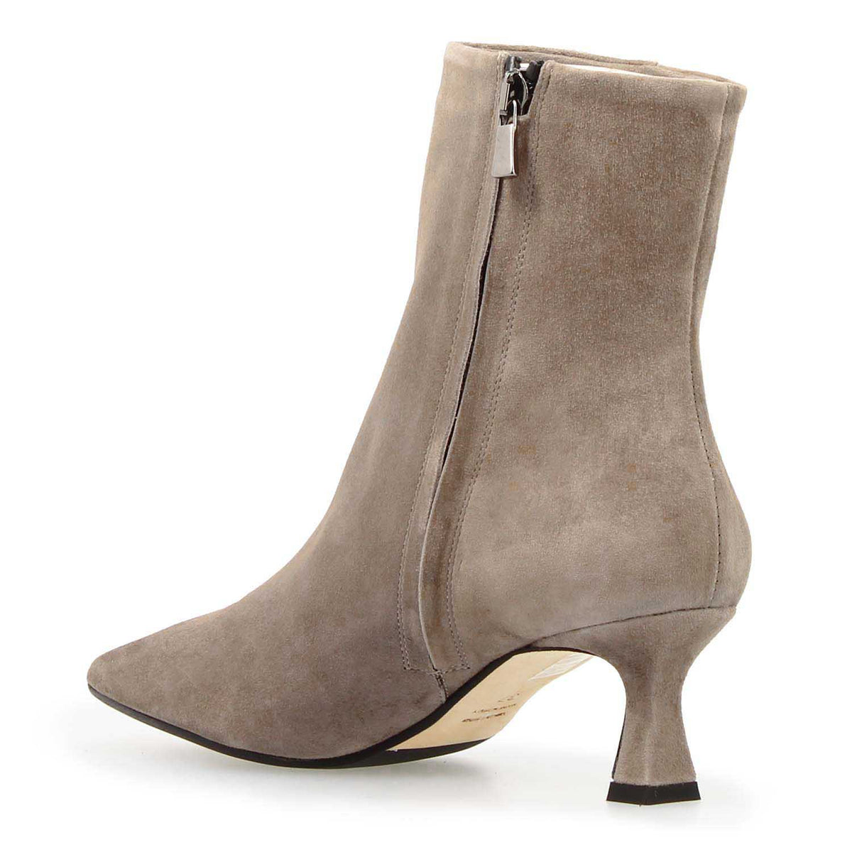 Gioconda stivaletto da donna in camoscio grigio con tacco - LeonardoShoes