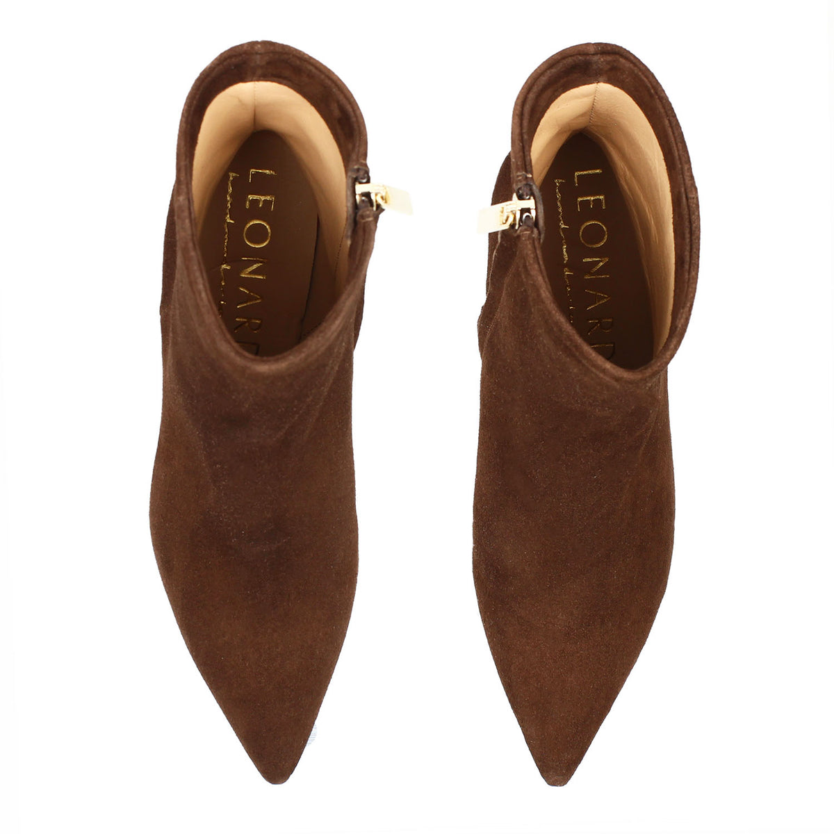 Gioconda stivaletto da donna in camoscio marrone con tacco - LeonardoShoes
