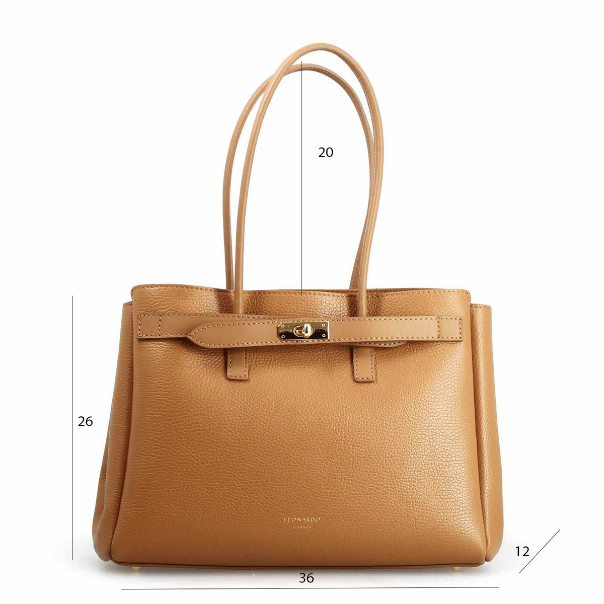 Borsa a spalle da donna in pelle marrone chiaro Giulia - LeonardoShoes