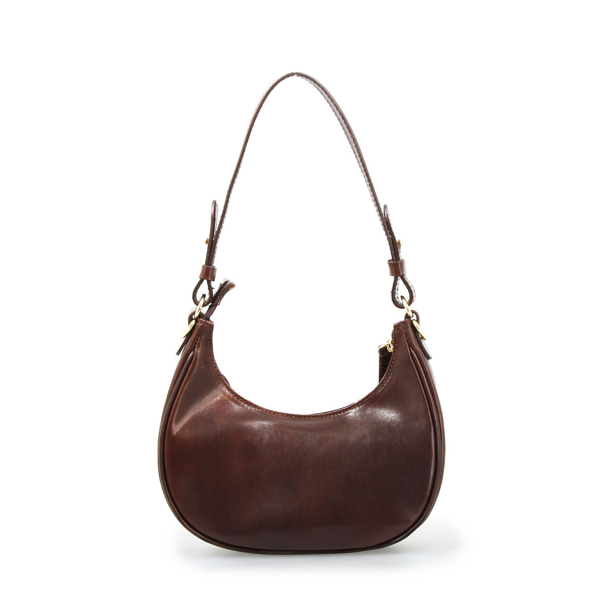 Jane - Schultertasche aus Leder in Dunkelbraun