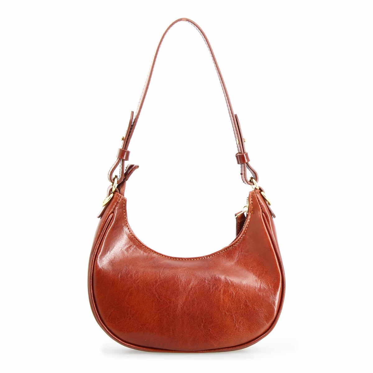 Jane - Borsa a spalla donna in pelle marrone doppia chiusura