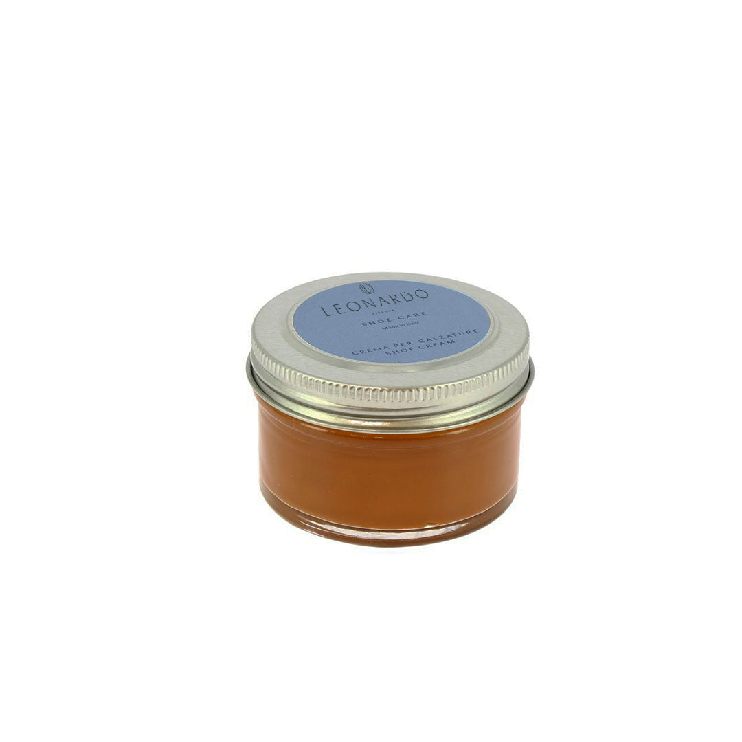 Lucido da scarpe colore marrone chiaro crema per calzature in pelle 50 ml - LeonardoShoes