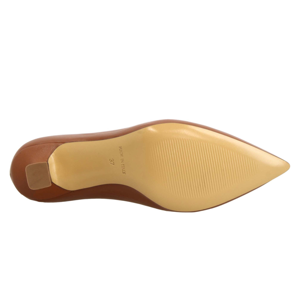 Décolleté marrone da donna in pelle a punta e tacco medio - LeonardoShoes