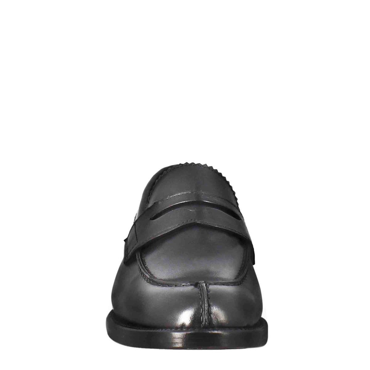 Mocassino da donna con bocca di leone in pelle nero - LeonardoShoes