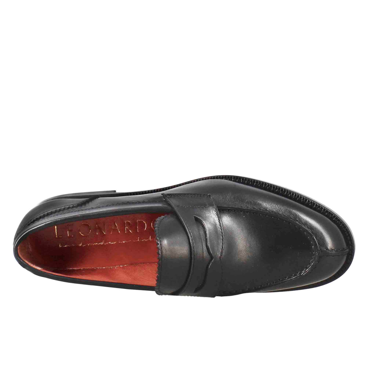 Mocassino da donna con bocca di leone in pelle nero - LeonardoShoes