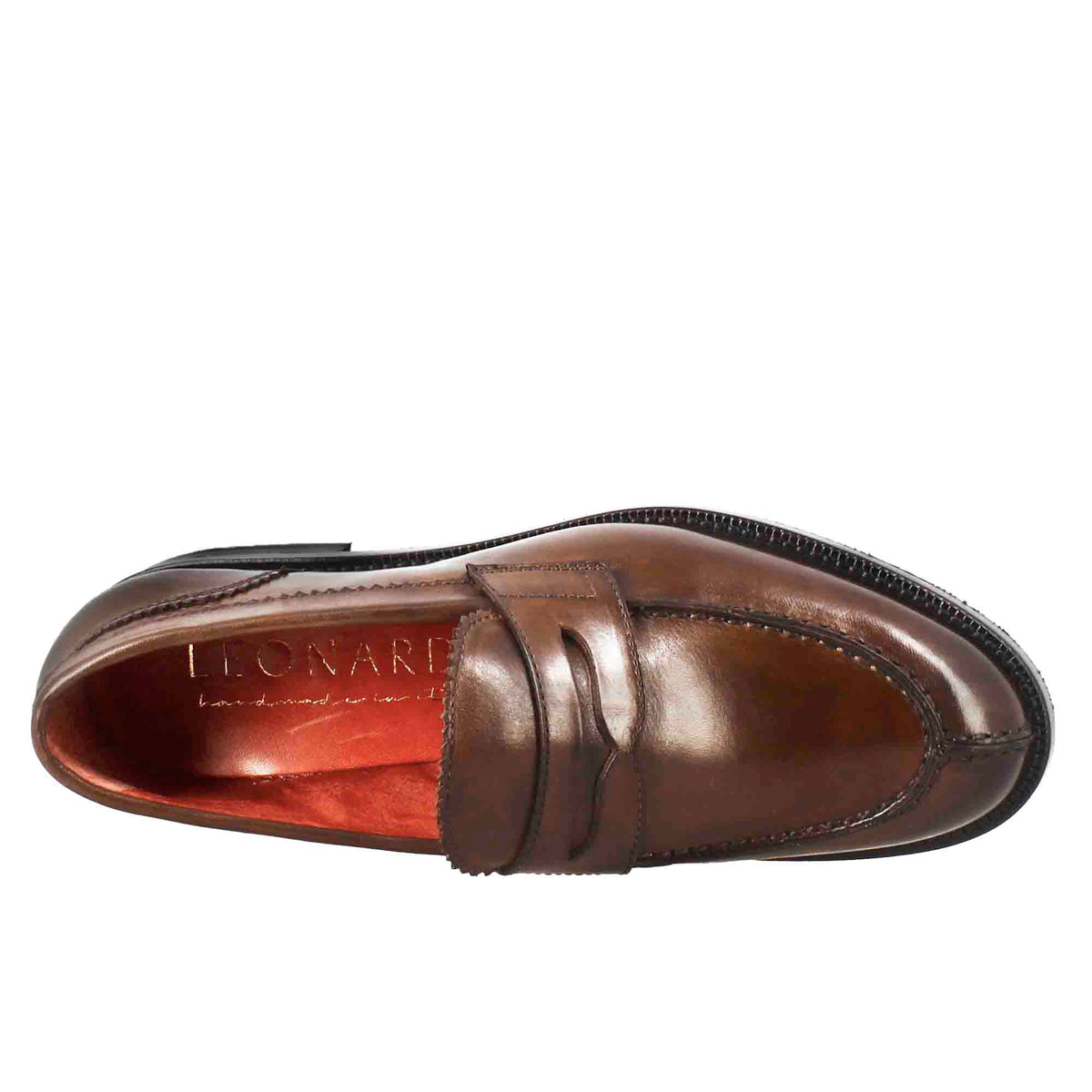 Mocassino da donna con bocca di leone in pelle marrone - LeonardoShoes