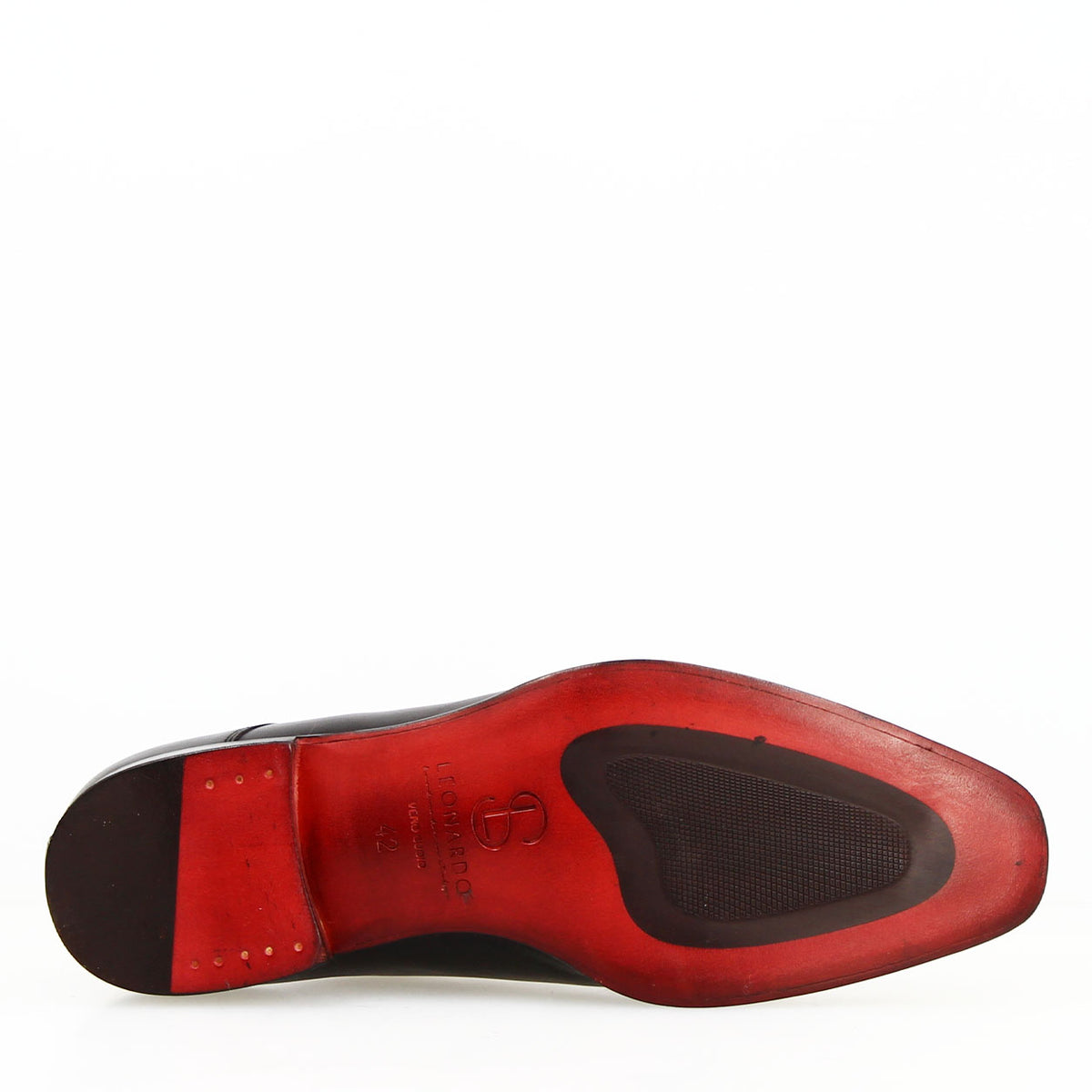 Orazio nero scarpa doppia fibbia pelle made in italy - LeonardoShoes