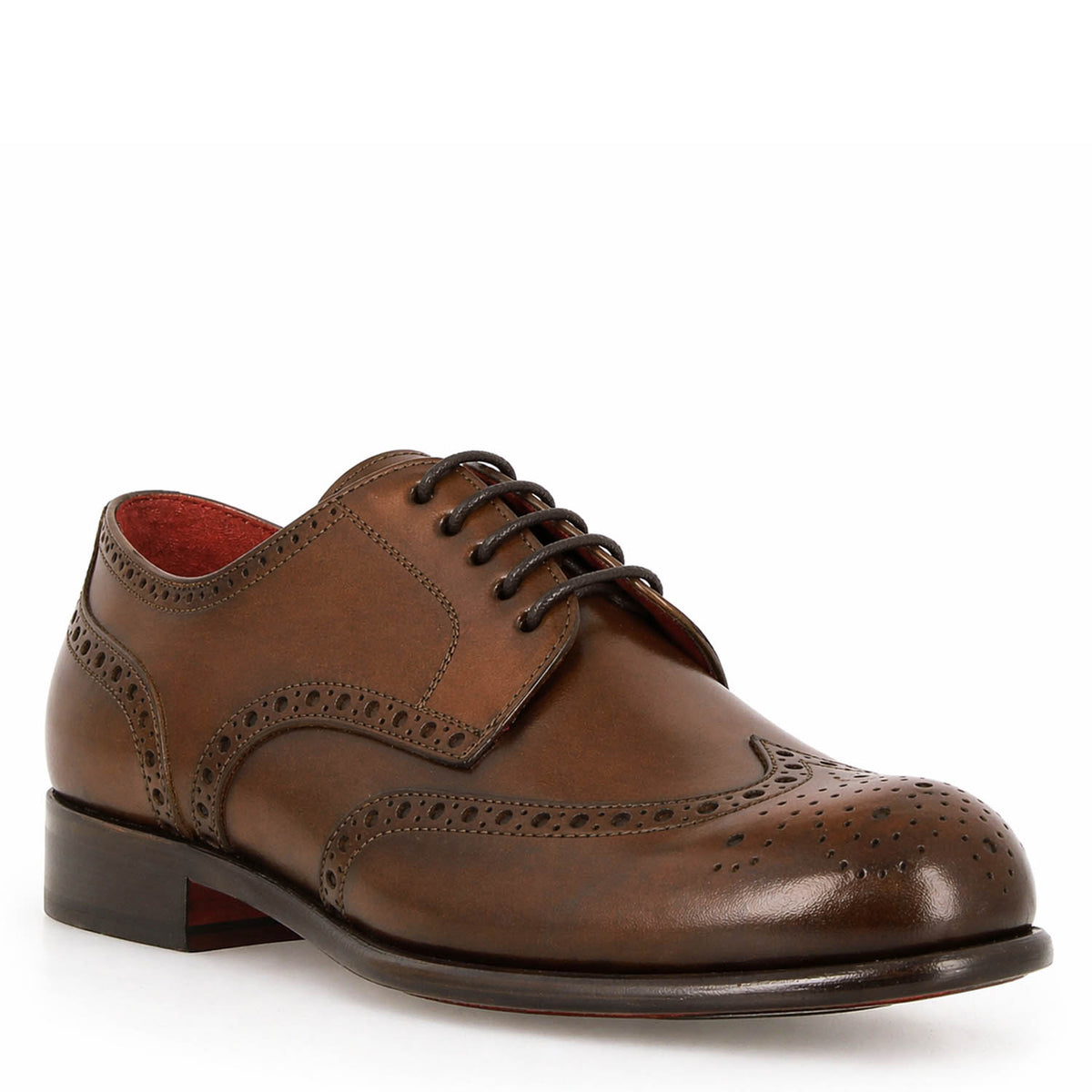 Derby brogue marrone da uomo Ottaviano - LeonardoShoes