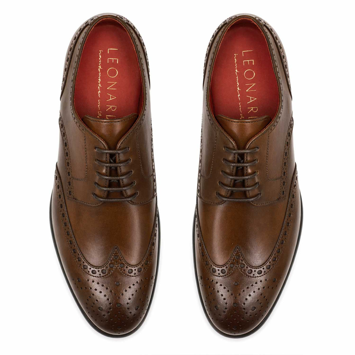 Derby brogue marrone da uomo Ottaviano - LeonardoShoes