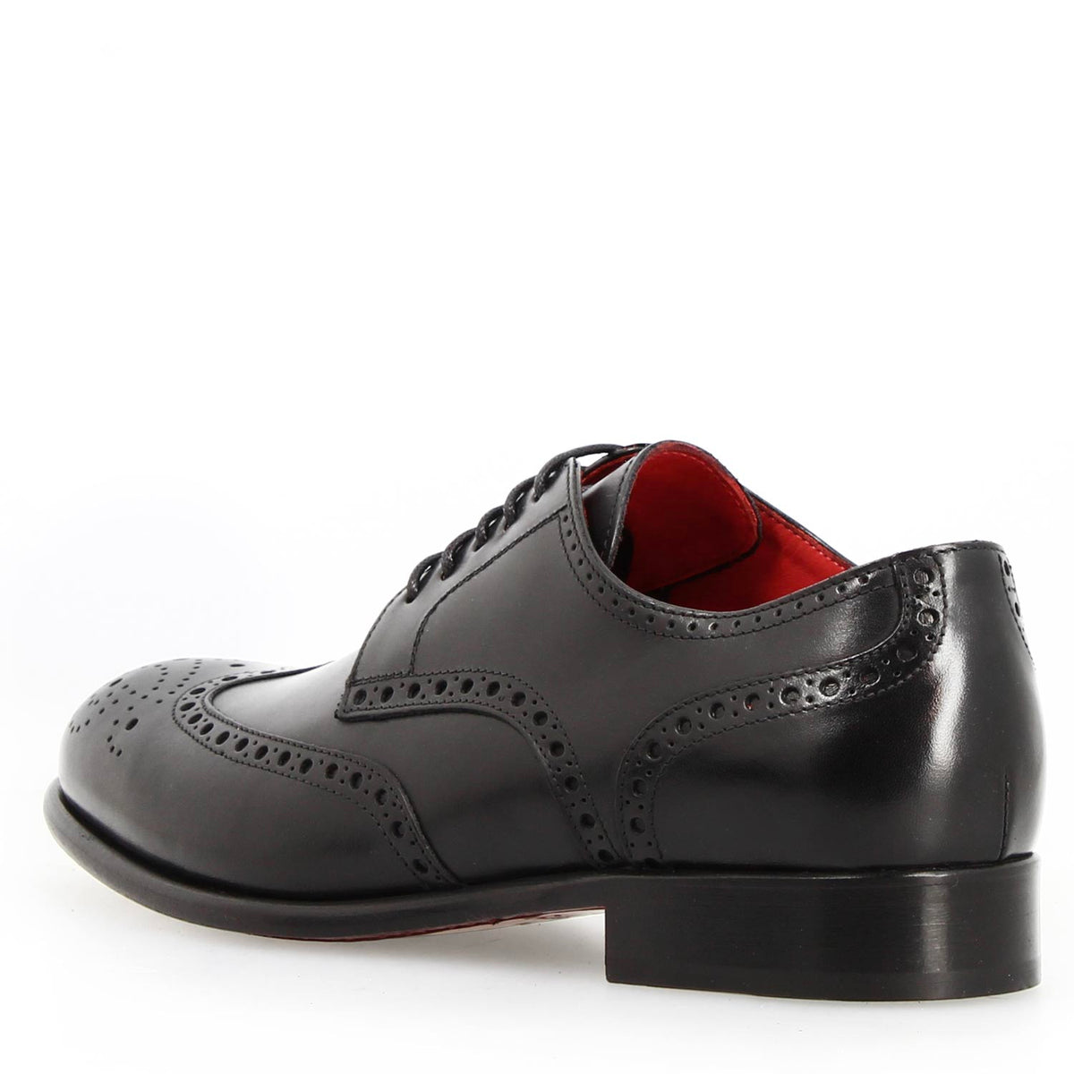 Derby brogue nero da uomo Ottaviano - LeonardoShoes
