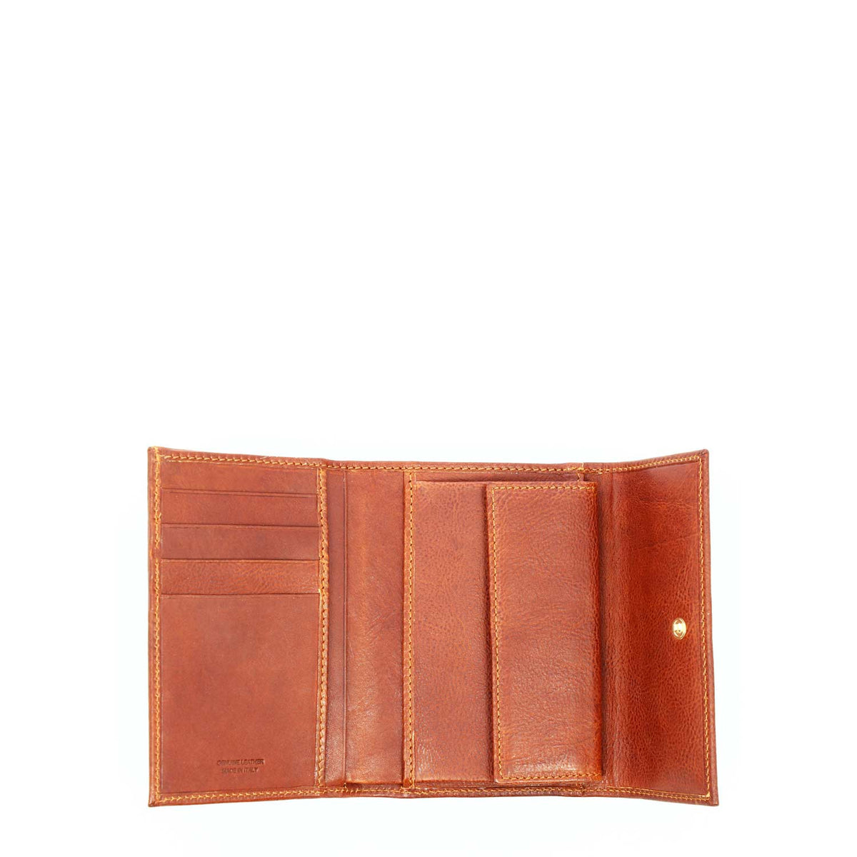 Portafoglio in pelle con porta tessere banconote e tasca monete P1 marrone