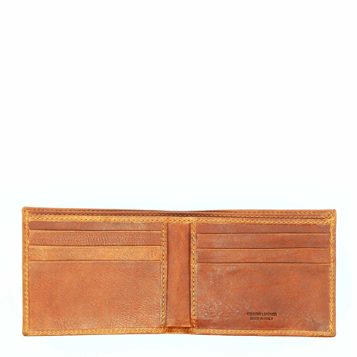 Portafoglio in pelle marrone con porta tessere e doppio banconote P5 - LeonardoShoes