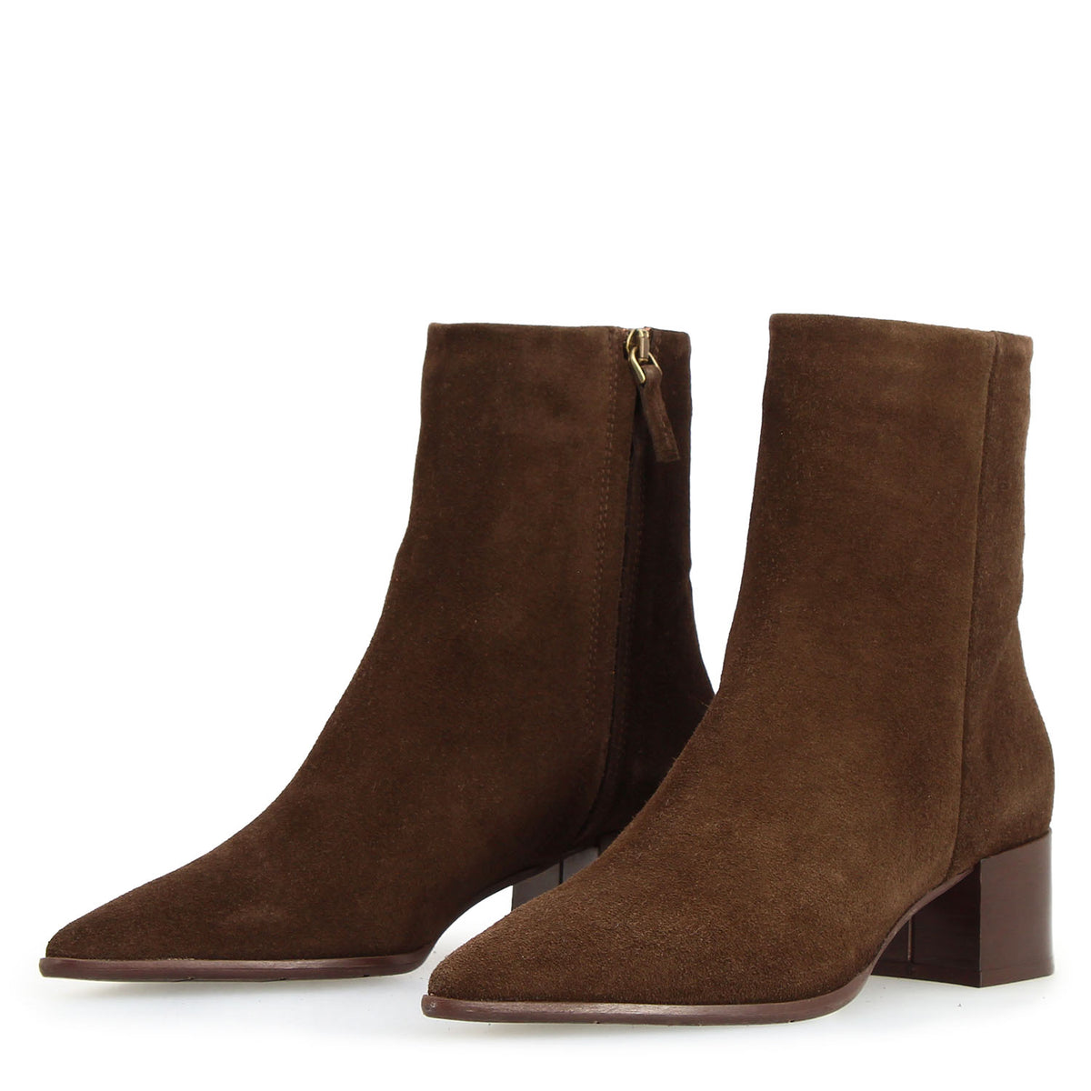 Sibilla - Stivaletto donna in camoscio marrone scuro - LeonardoShoes
