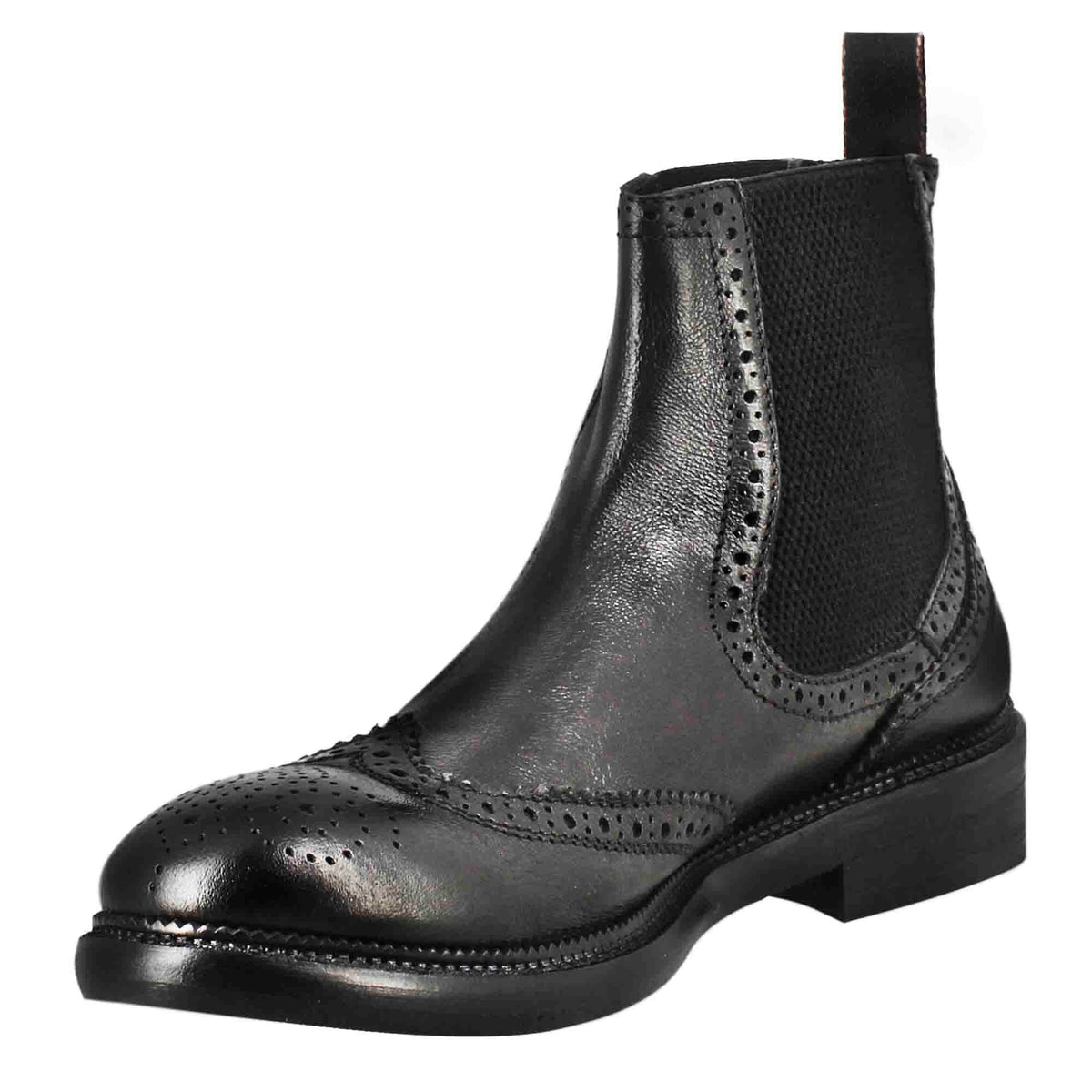 Stivaletto candy chelsea da uomo in pelle lavata colore nero - LeonardoShoes