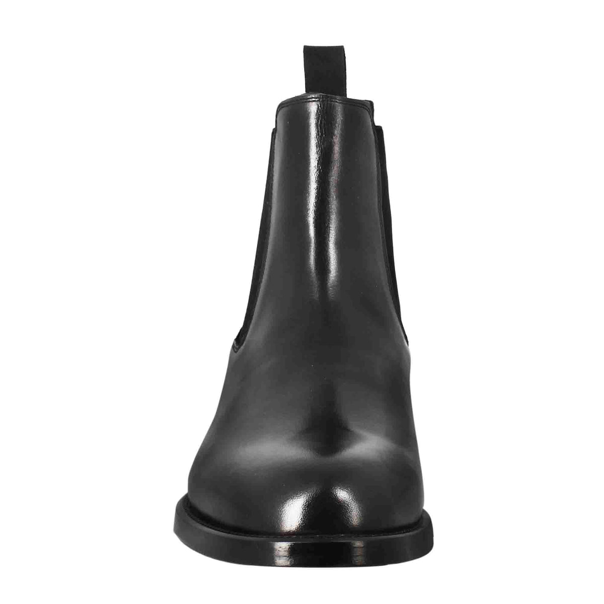 Stivaletto chelsea da uomo in pelle colore nero con elastico - LeonardoShoes