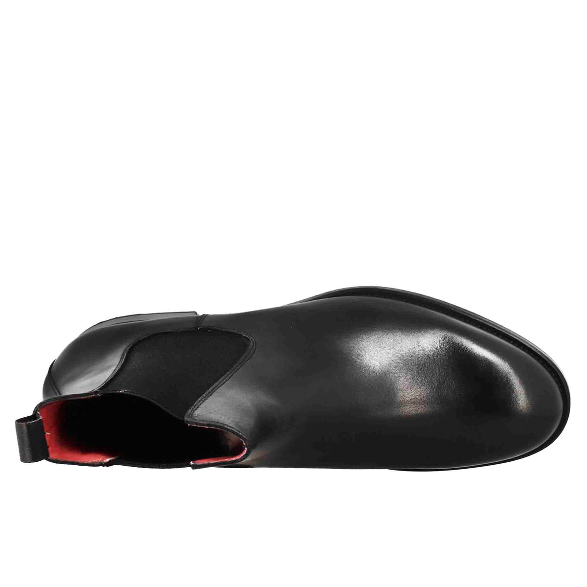 Stivaletto chelsea da uomo in pelle colore nero con elastico - LeonardoShoes